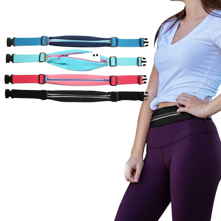 Running Belt Adjustable Waist Pack and Phone Holder with Reflective Zipper Image 7