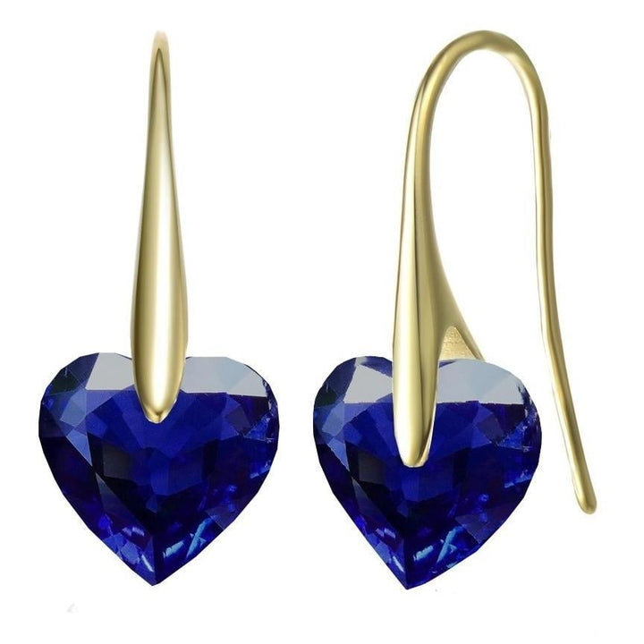 Sterling Silver Cubic Zirconia Party Heart Earrings Image 1