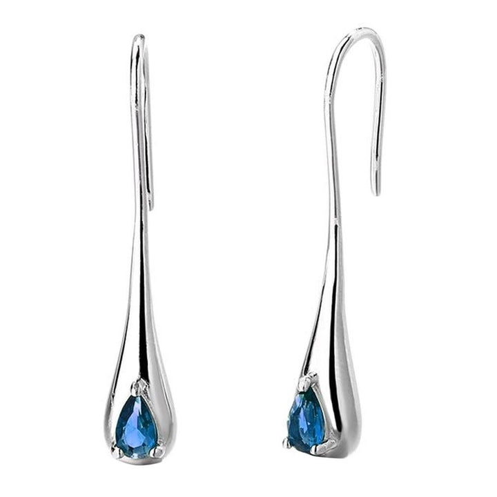 Sterling Silver Gemstone Water Drop Earrings Image 3