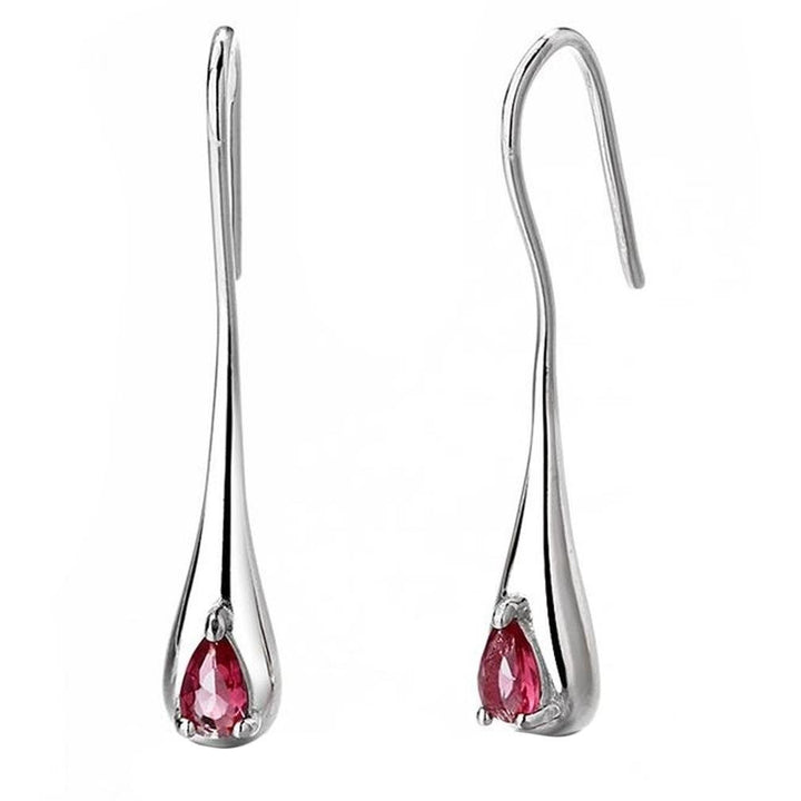 Sterling Silver Gemstone Water Drop Earrings Image 4