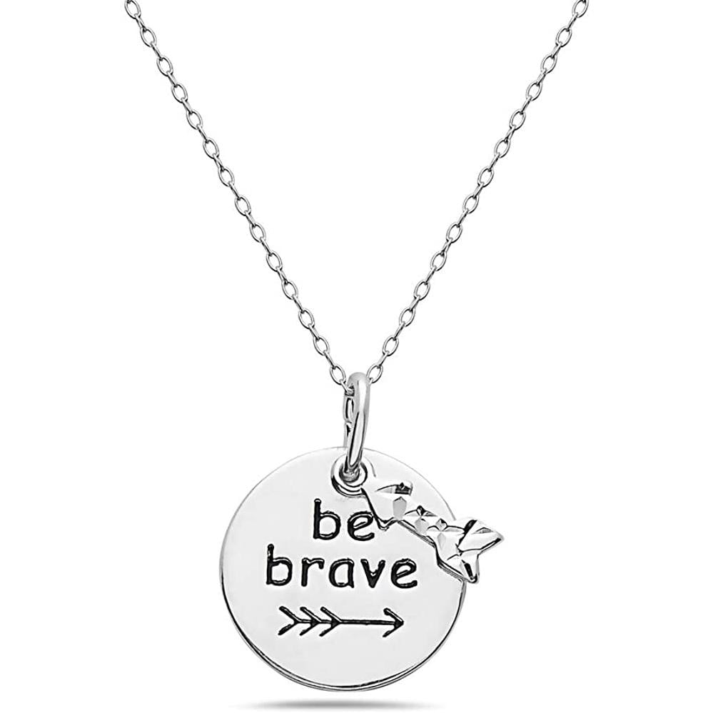 Sterling Silver Inspirational Pendant Necklace Image 6