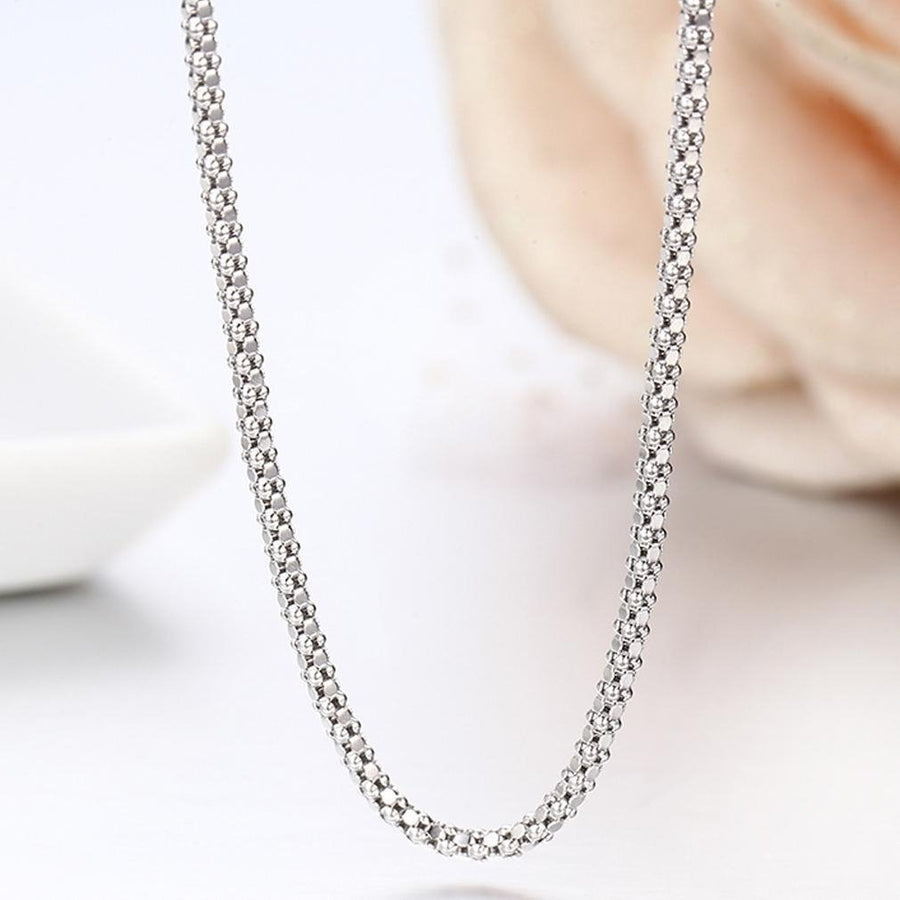 Sterling Silver Italian Popcorn Chain Necklace Image 1