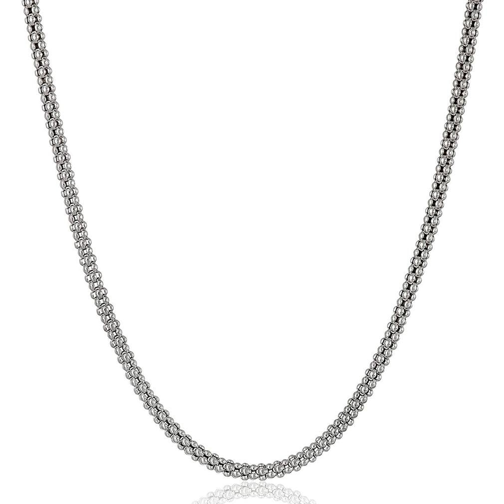 Sterling Silver Italian Popcorn Chain Necklace Image 3