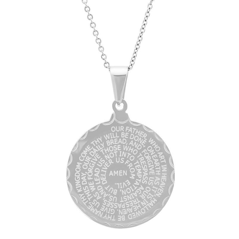 Stainless Steel Lords and Serenity Prayer Pendant for Women Image 2