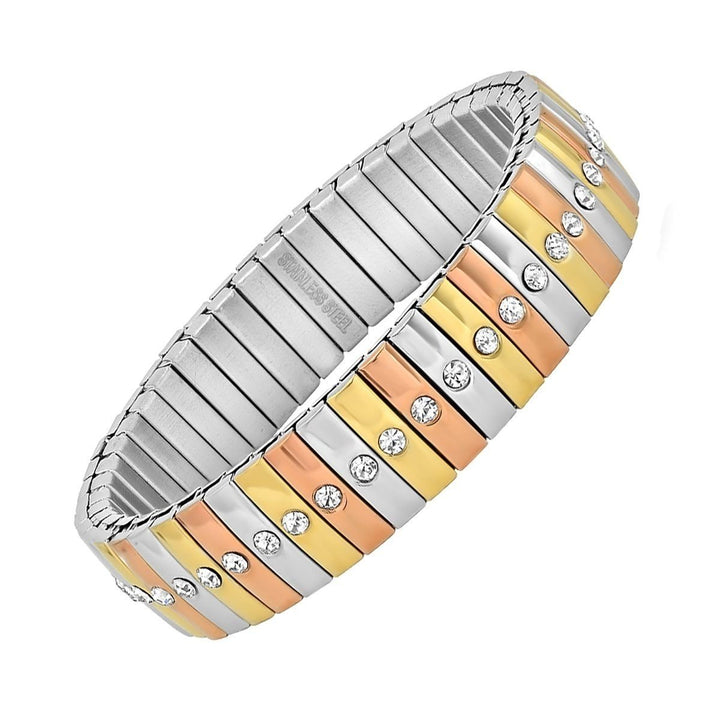 Steel by Design Stainless Tri-Color Stretch Bracelet Image 4