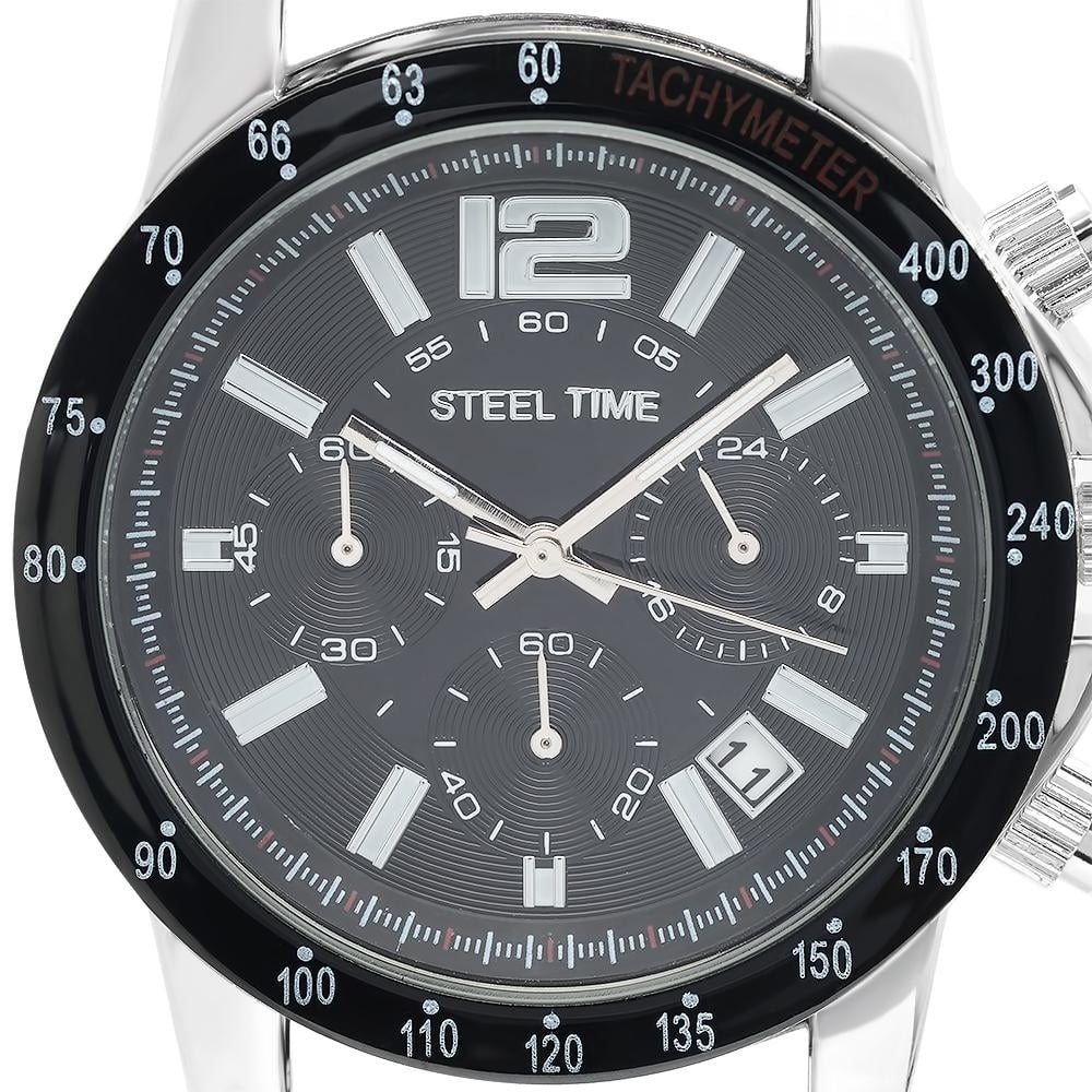 SteelTime Mens Stainless Steel Watches Image 4