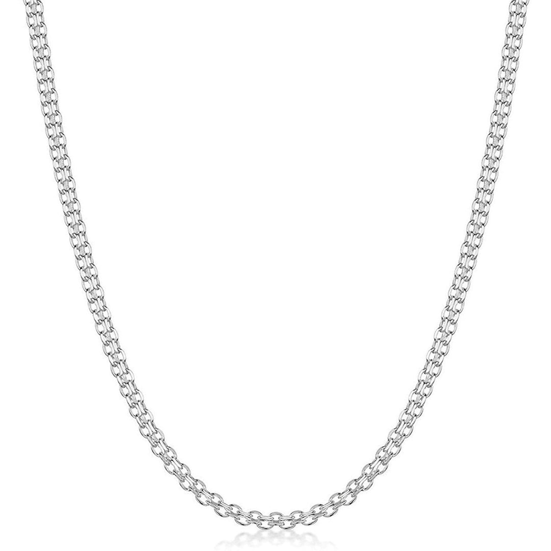 Sterling Silver 2.2mm Italian Bismark Chain Necklace Image 1