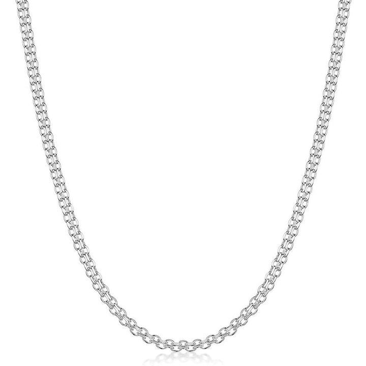 Sterling Silver 2.2mm Italian Bismark Chain Necklace Image 1