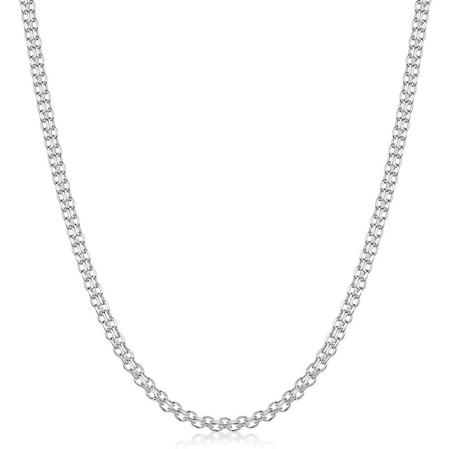 Sterling Silver 2.2mm Italian Bismark Chain Necklace Image 1