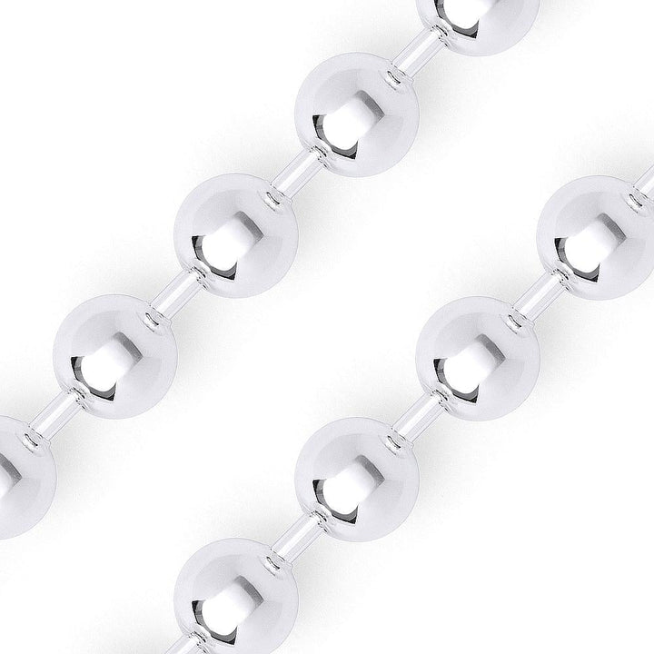 Sterling Silver 4mm Bead Ball Chain Necklace Image 2