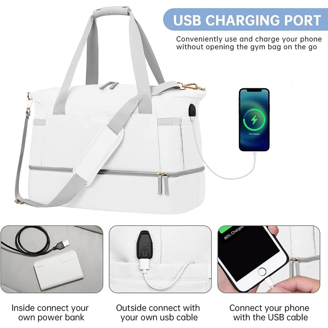 Sports Travel Duffel Bag with USB Charging Port Image 11