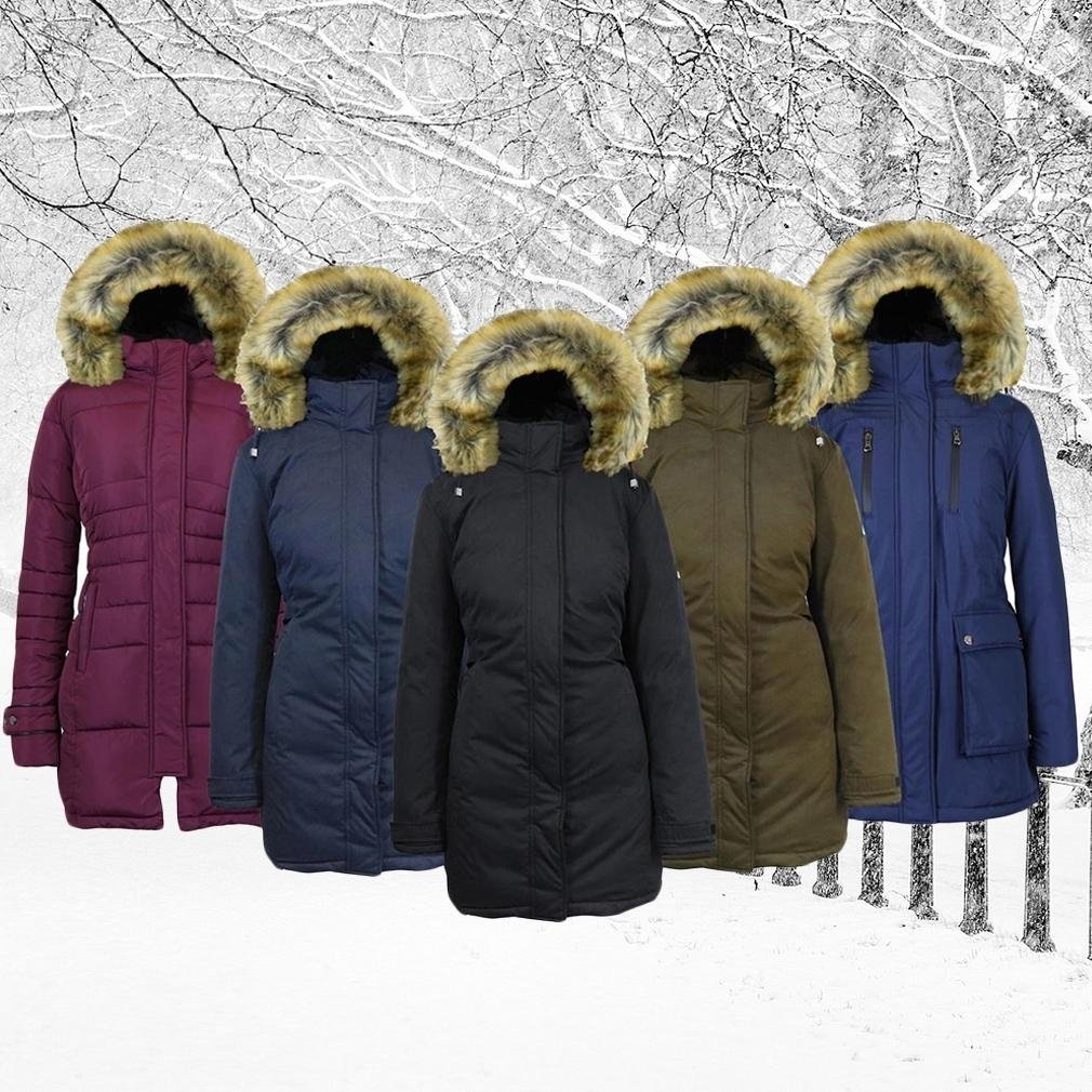 Spire By Galaxy Heavyweight Womens Parka with Hood Image 1