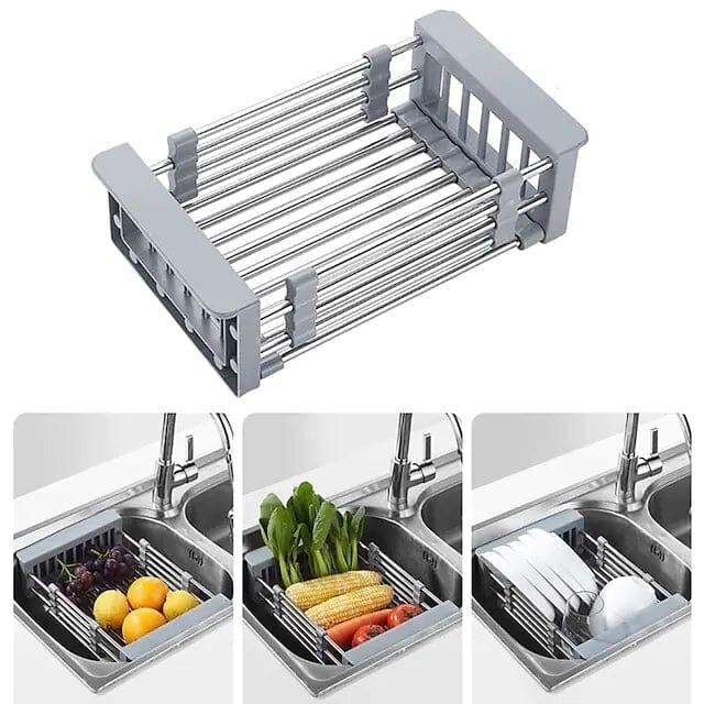 Stainless Steel Frame Drain Basket Telescopic Sink Frame Image 1