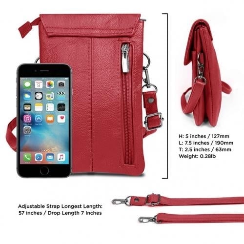 Super Soft Genuine Leather Crossbody Wallet Image 9