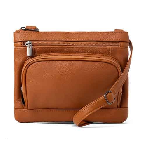 Super Soft Leather Wide Crossbody Bag Image 3