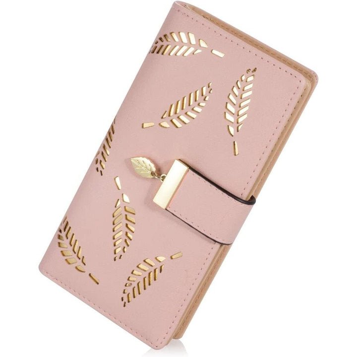 Sweet Cute Womens Long Leaf Bifold Wallet Image 1