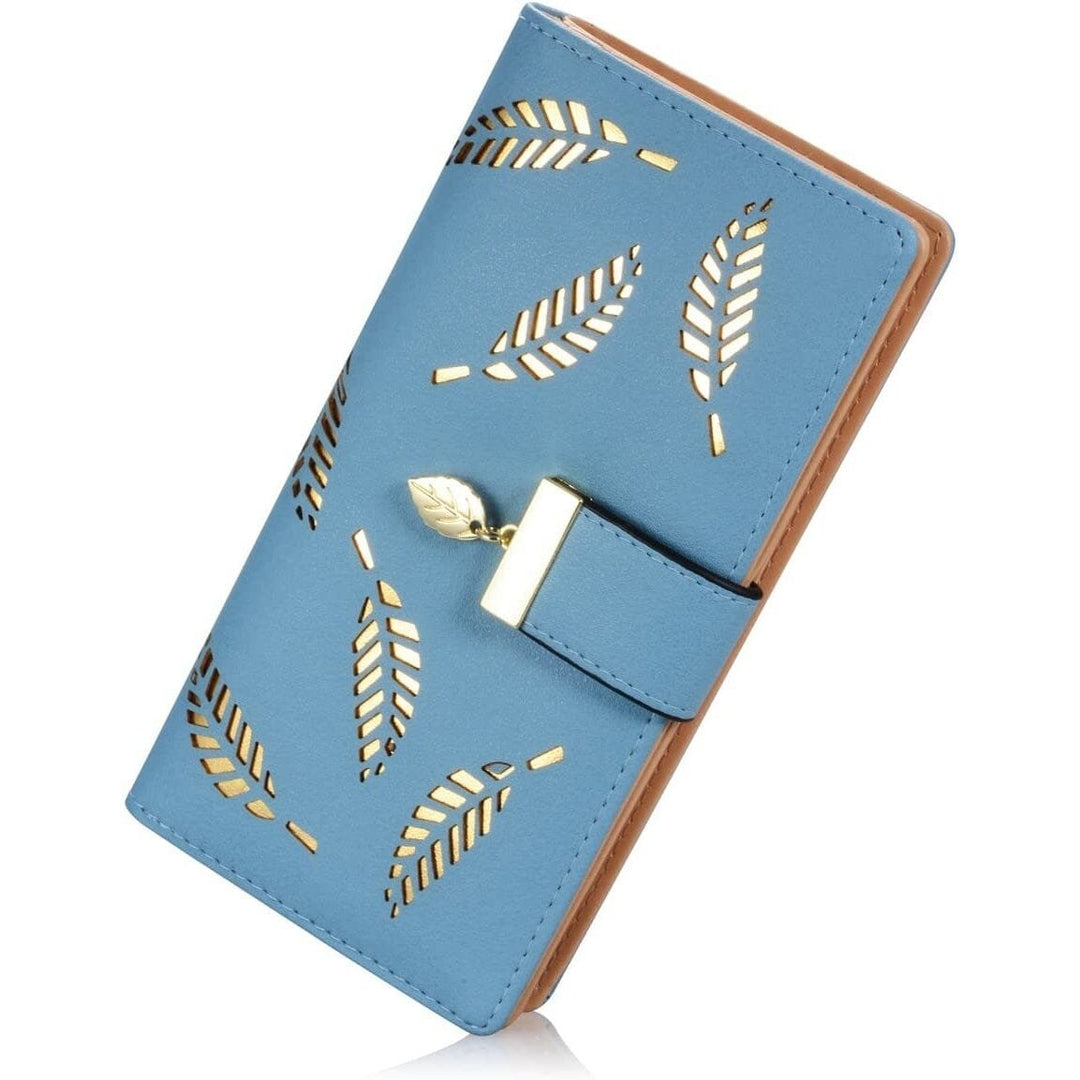 Sweet Cute Womens Long Leaf Bifold Wallet Image 3