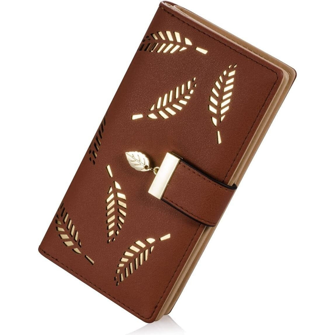 Sweet Cute Womens Long Leaf Bifold Wallet Image 4