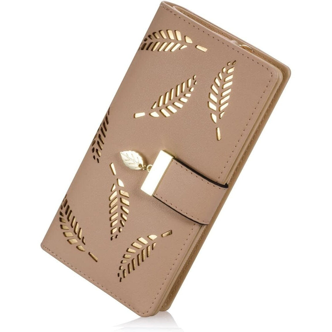 Sweet Cute Womens Long Leaf Bifold Wallet Image 4