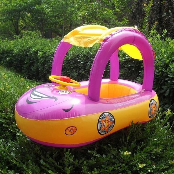 Summer Steering Wheel Sunshade Swim Ring Car Inflatable Baby Float Seat Boat Image 4