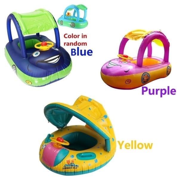 Summer Steering Wheel Sunshade Swim Ring Car Inflatable Baby Float Seat Boat Image 12