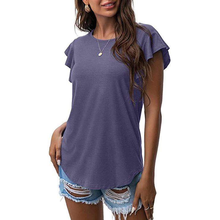 Summer Knit Ruffle Short Sleeve Top Image 8