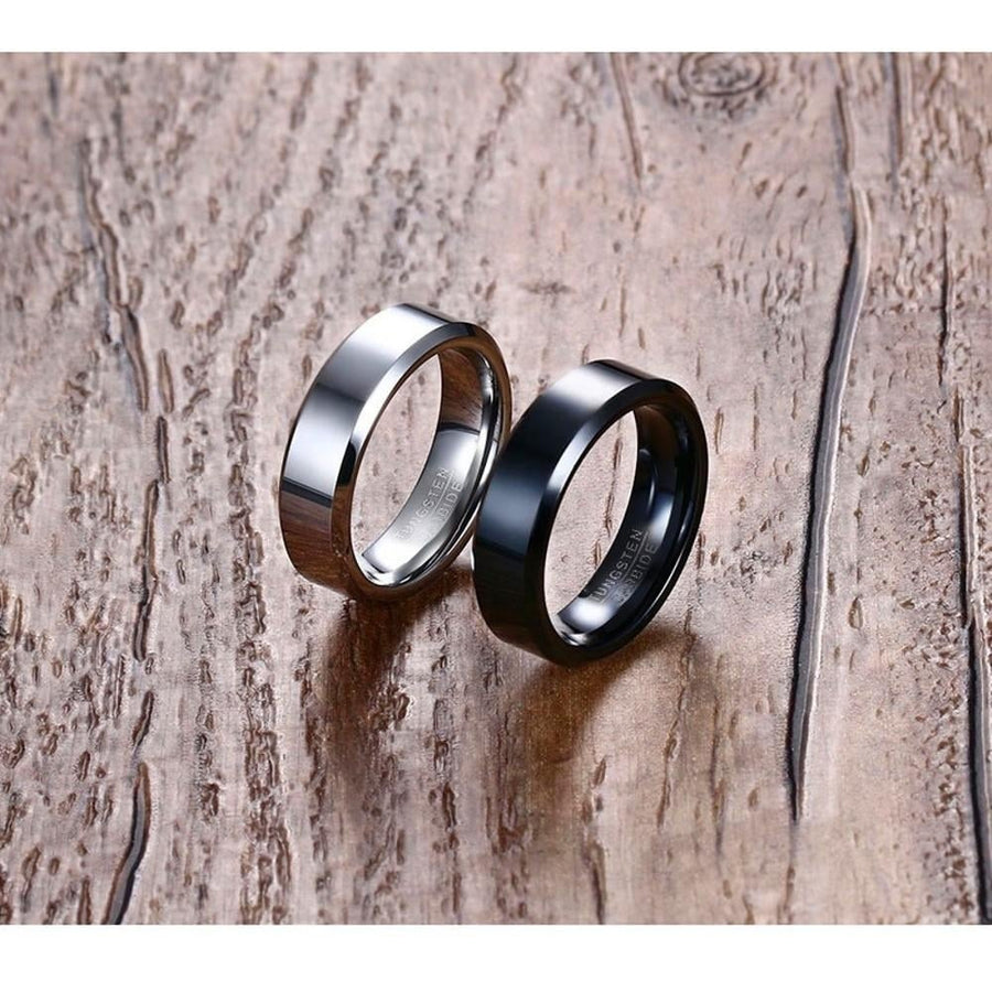 Tungsten Carbide Ring Mirrored Polished Plain Wedding Engagement Band Image 1