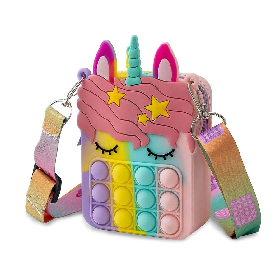 Unicorn Pop-it Bubble Fidget Handbag for Kids Image 1