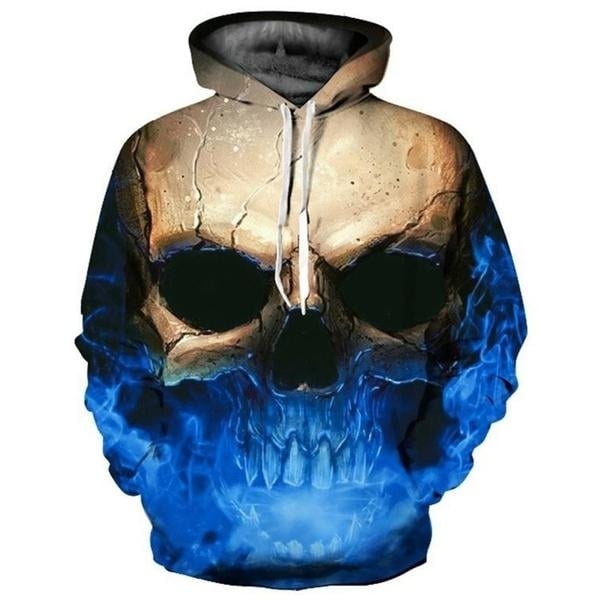 Unisex Characters Skull 3D Printed Hoodies Image 2