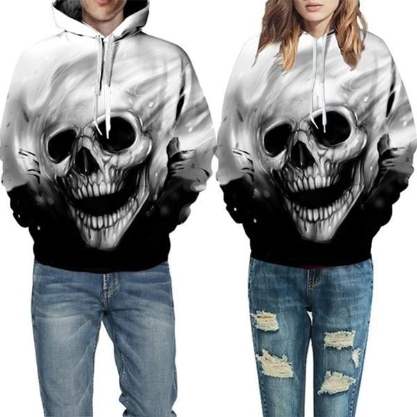 Unisex Characters Skull 3D Printed Hoodies Image 4