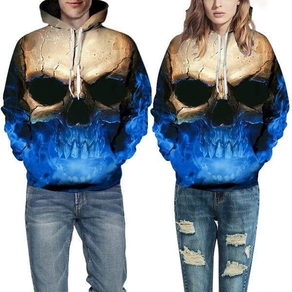 Unisex Characters Skull 3D Printed Hoodies Image 6