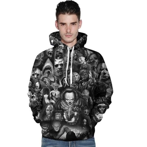 Unisex Characters Skull 3D Printed Hoodies Image 7