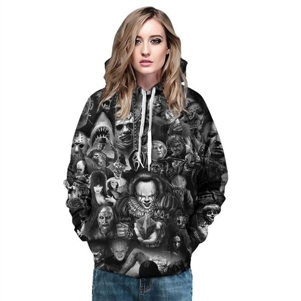 Unisex Characters Skull 3D Printed Hoodies Image 8