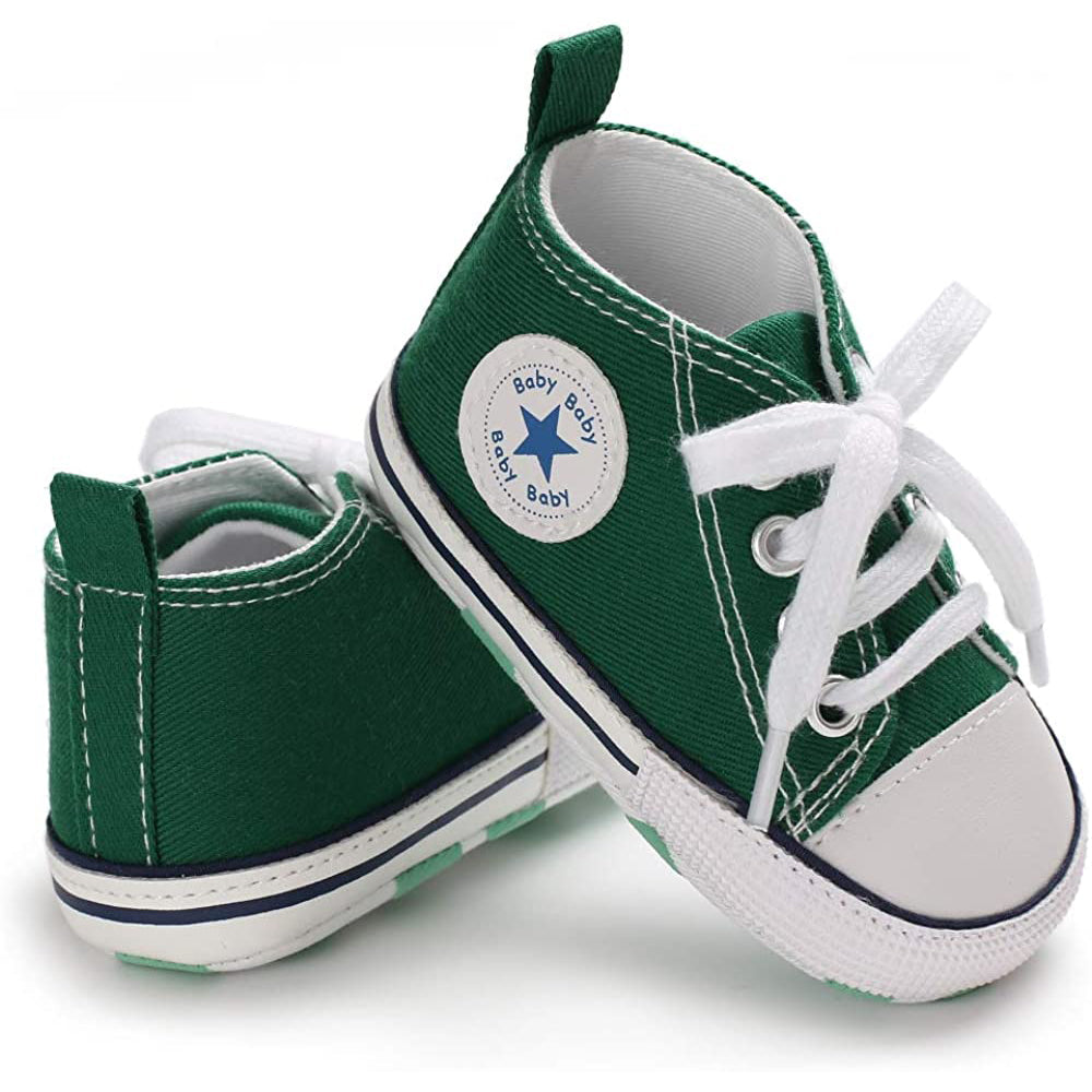 Unisex High Top Sneaker Soft Anti-Slip Sole Newborn Infant Denim Shoes Image 4