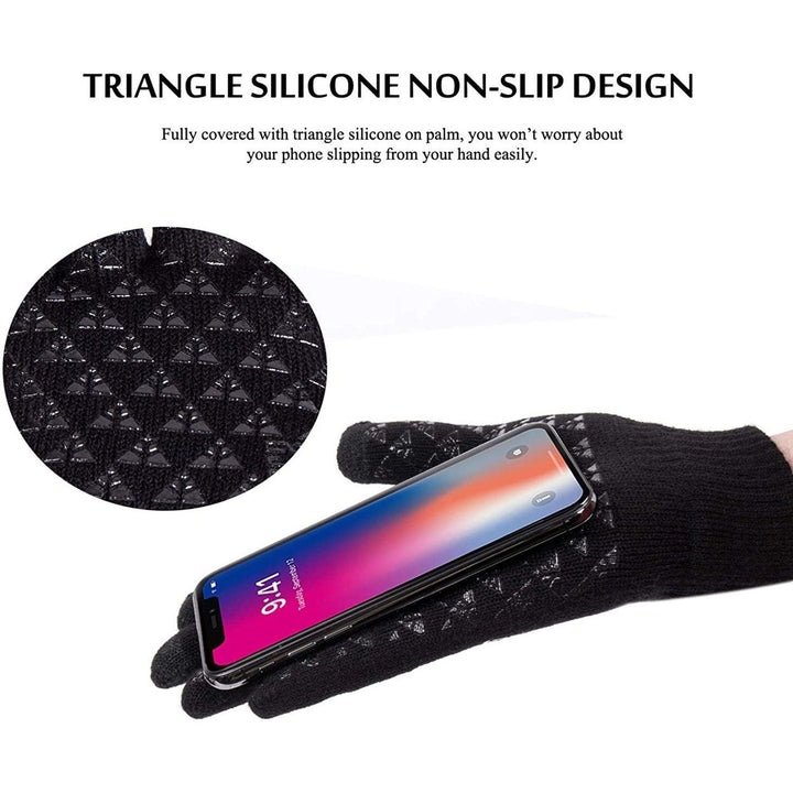 Unisex Knit 360  Whole Palm Touchscreen Antislip Gloves Image 4