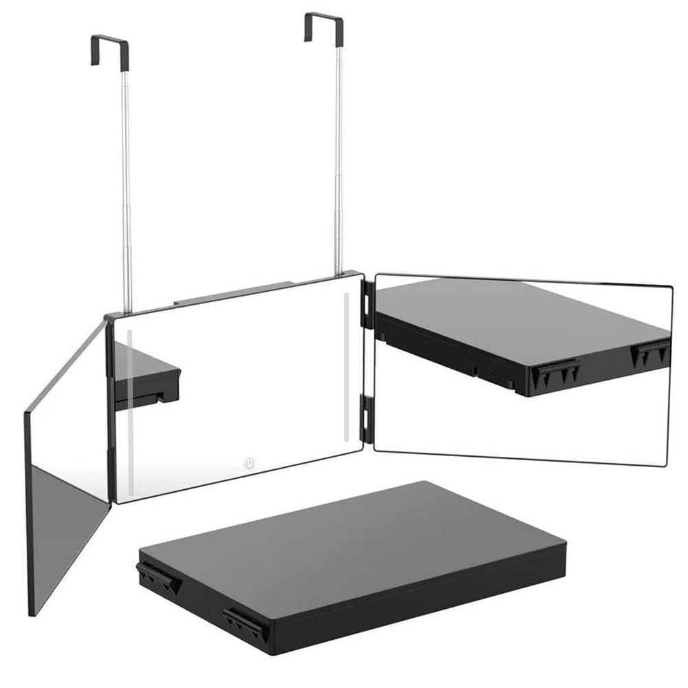 Tri-Fold Mirror with Telescopic Hanger Image 2