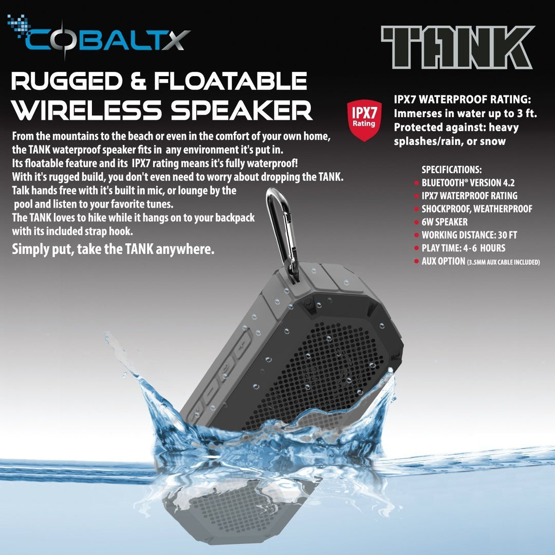 Tank Ipx7 Waterproof Rugged 10w Bluetooth Speaker - Assorted Styles Image 6