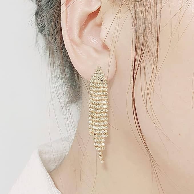 Tassel Linear Drop Earrings Image 4