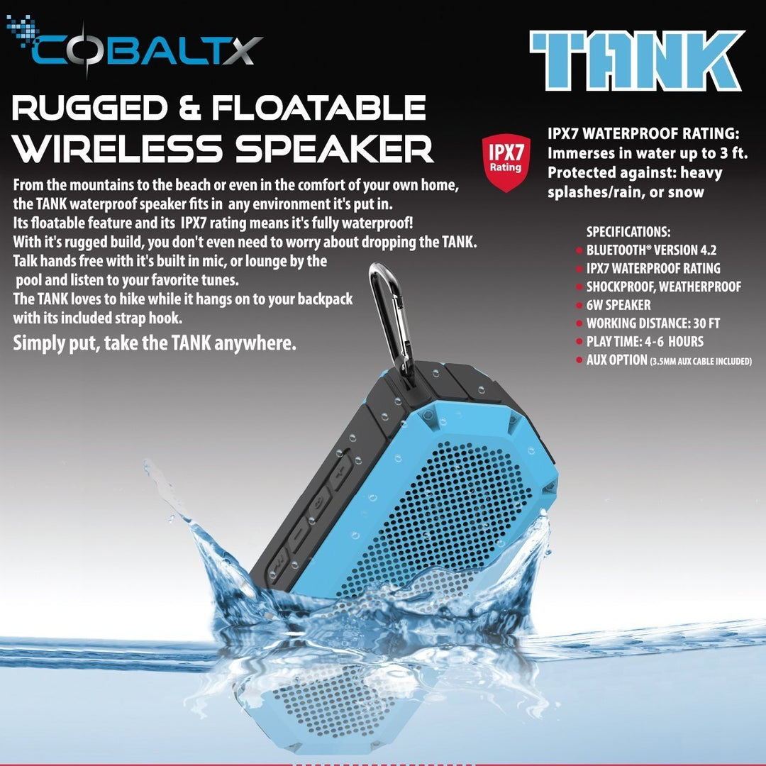 Tank Ipx7 Waterproof Rugged 10w Bluetooth Speaker - Assorted Styles Image 9