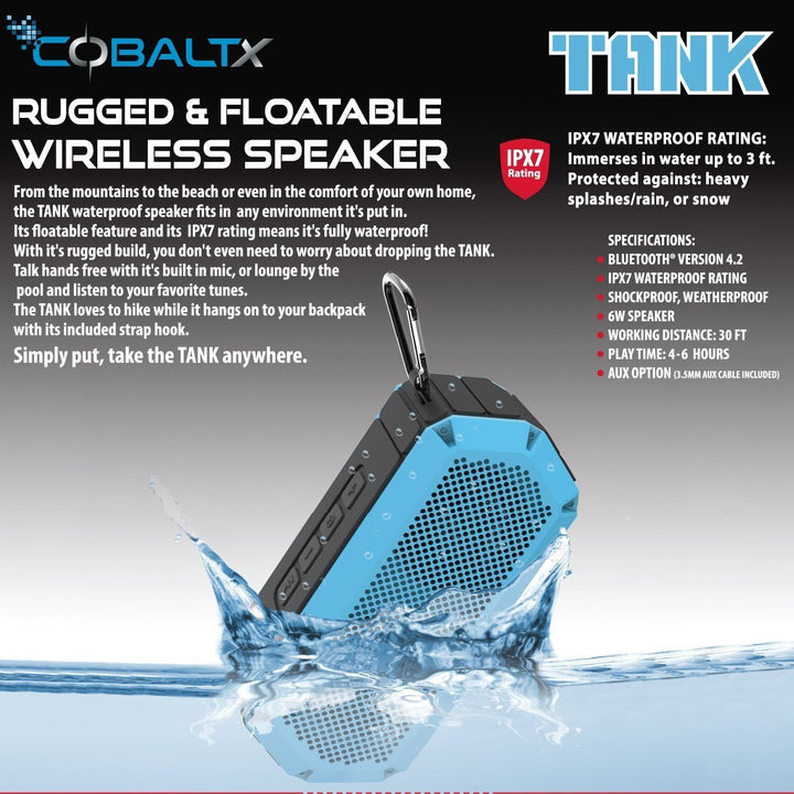 Tank Ipx7 Waterproof Rugged 10w Bluetooth Speaker - Assorted Styles Image 9