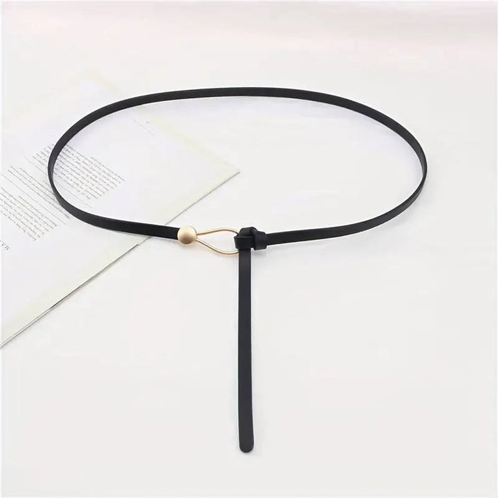 Thin Leather Belt Female Bow Leisure Belts Image 2