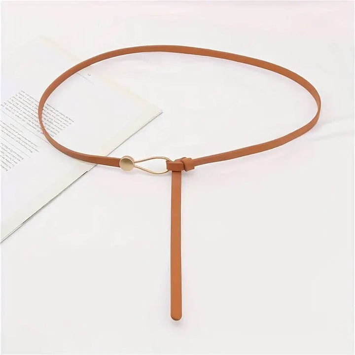 Thin Leather Belt Female Bow Leisure Belts Image 3