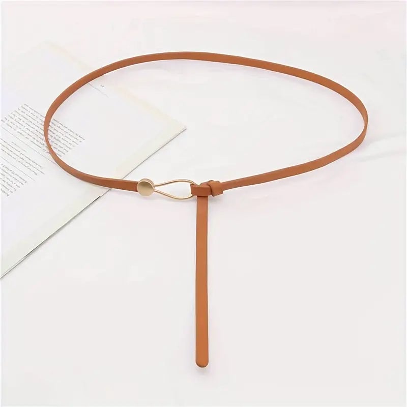 Thin Leather Belt Female Bow Leisure Belts Image 1