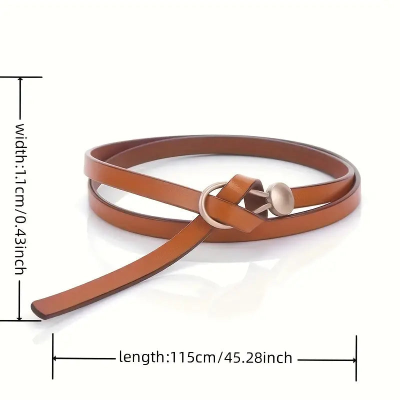 Thin Leather Belt Female Bow Leisure Belts Image 4