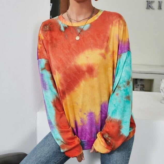 Tie Dye Drop Shoulder Sweatshirt Image 4