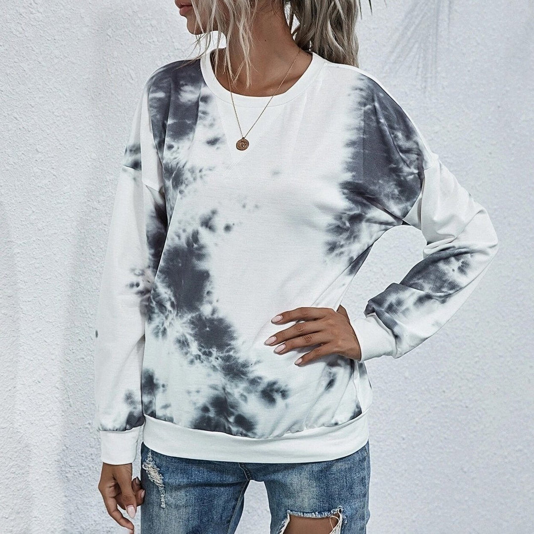 Tie Dye Round Neck Sweatshirt Image 1