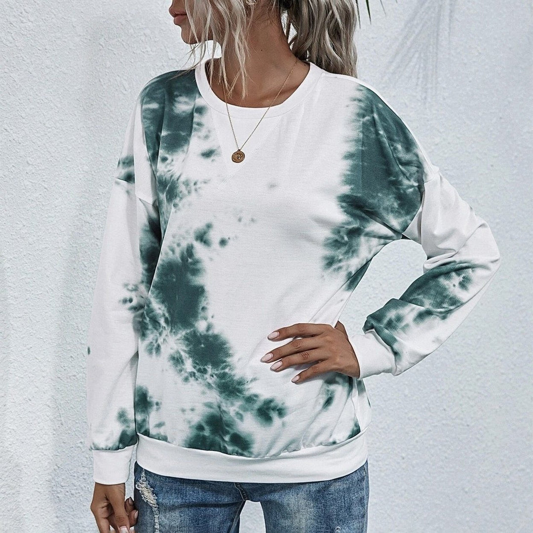 Tie Dye Round Neck Sweatshirt Image 3