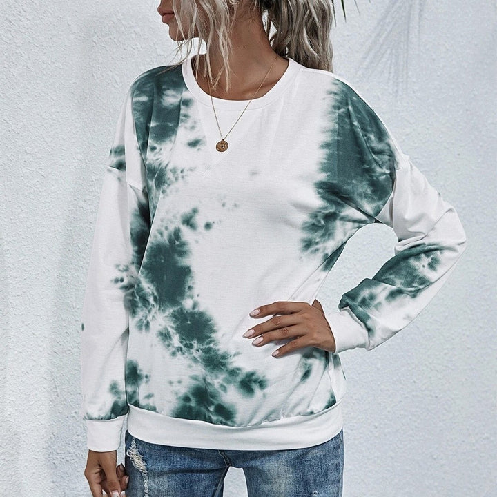 Tie Dye Round Neck Sweatshirt Image 1