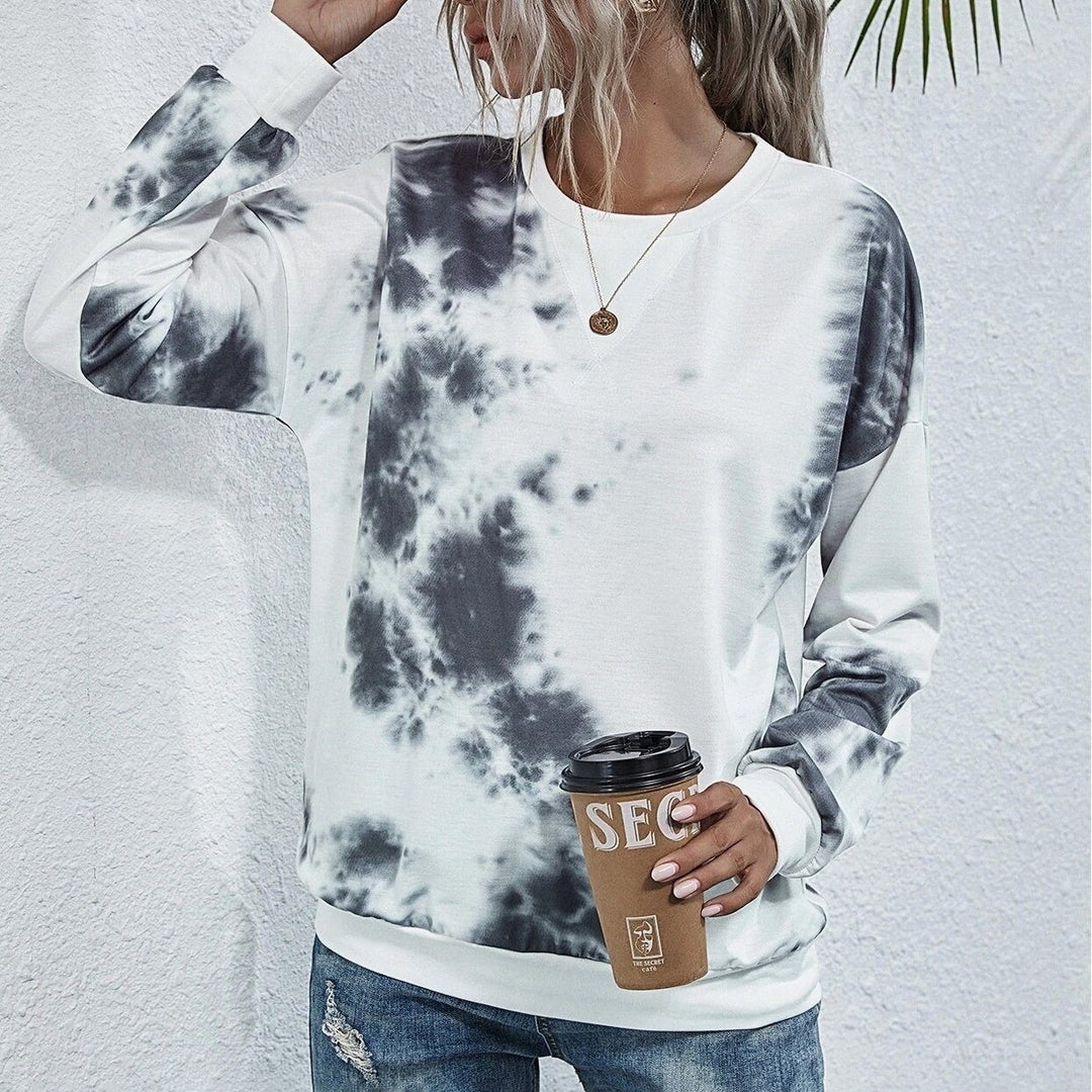 Tie Dye Round Neck Sweatshirt Image 6