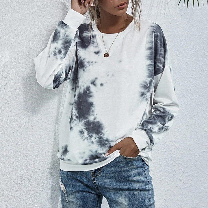 Tie Dye Round Neck Sweatshirt Image 7